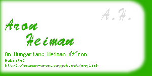 aron heiman business card